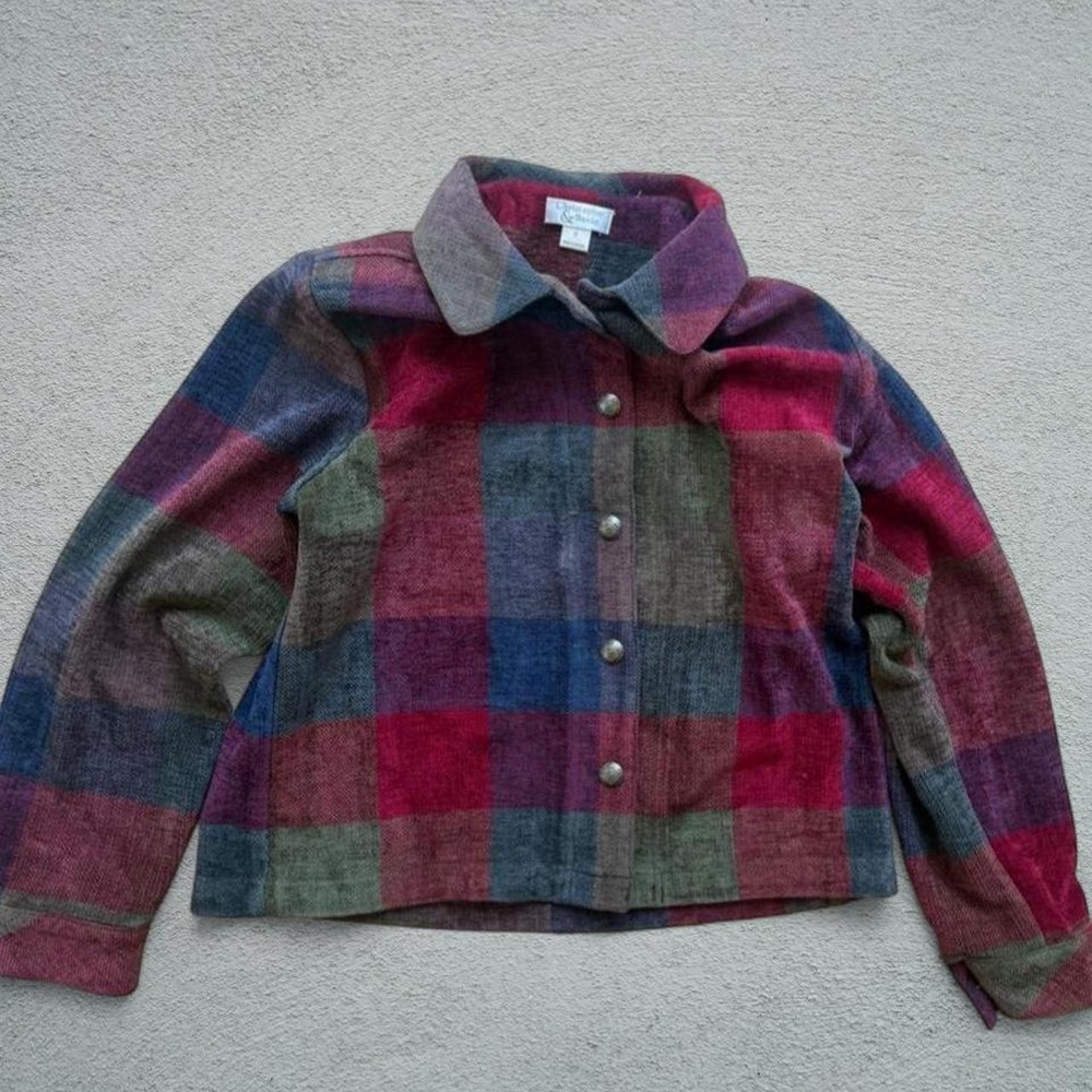 Christopher & Banks Men's Plaid Flannel Shirt Size S 90s